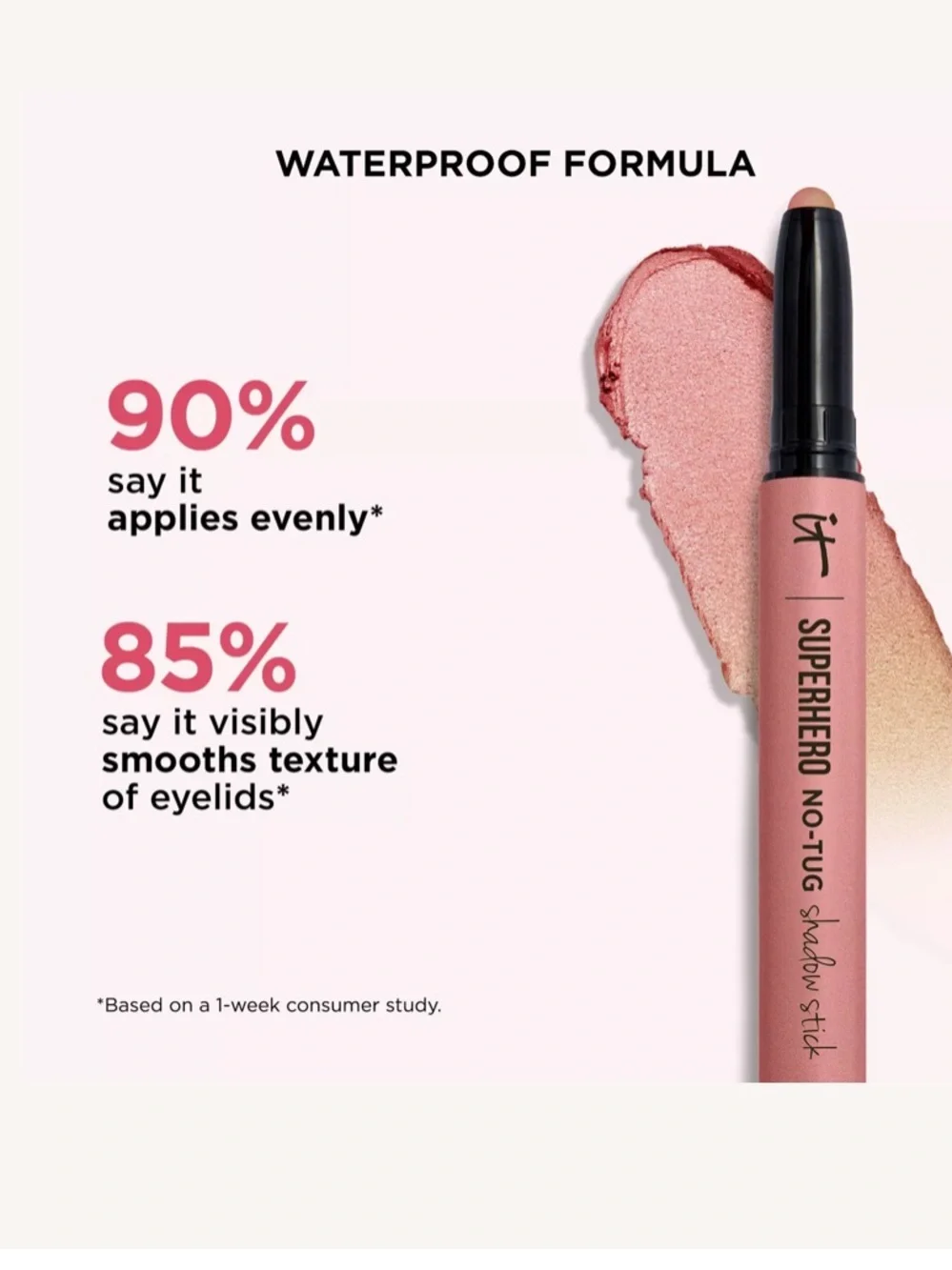 it cosmetics Superhero No-Tug Shadow Stick – Glimmering rose
